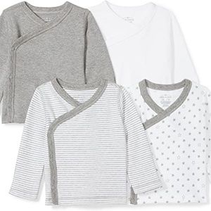 3 Pack Moon and Back Baby Organic Long-Sleeve Side-Snap Shirts